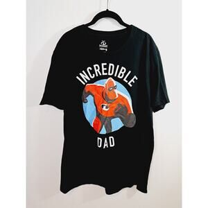 The Incredibles New! Men"s Incredible Dad Black Graphic Tee XL Father's Day